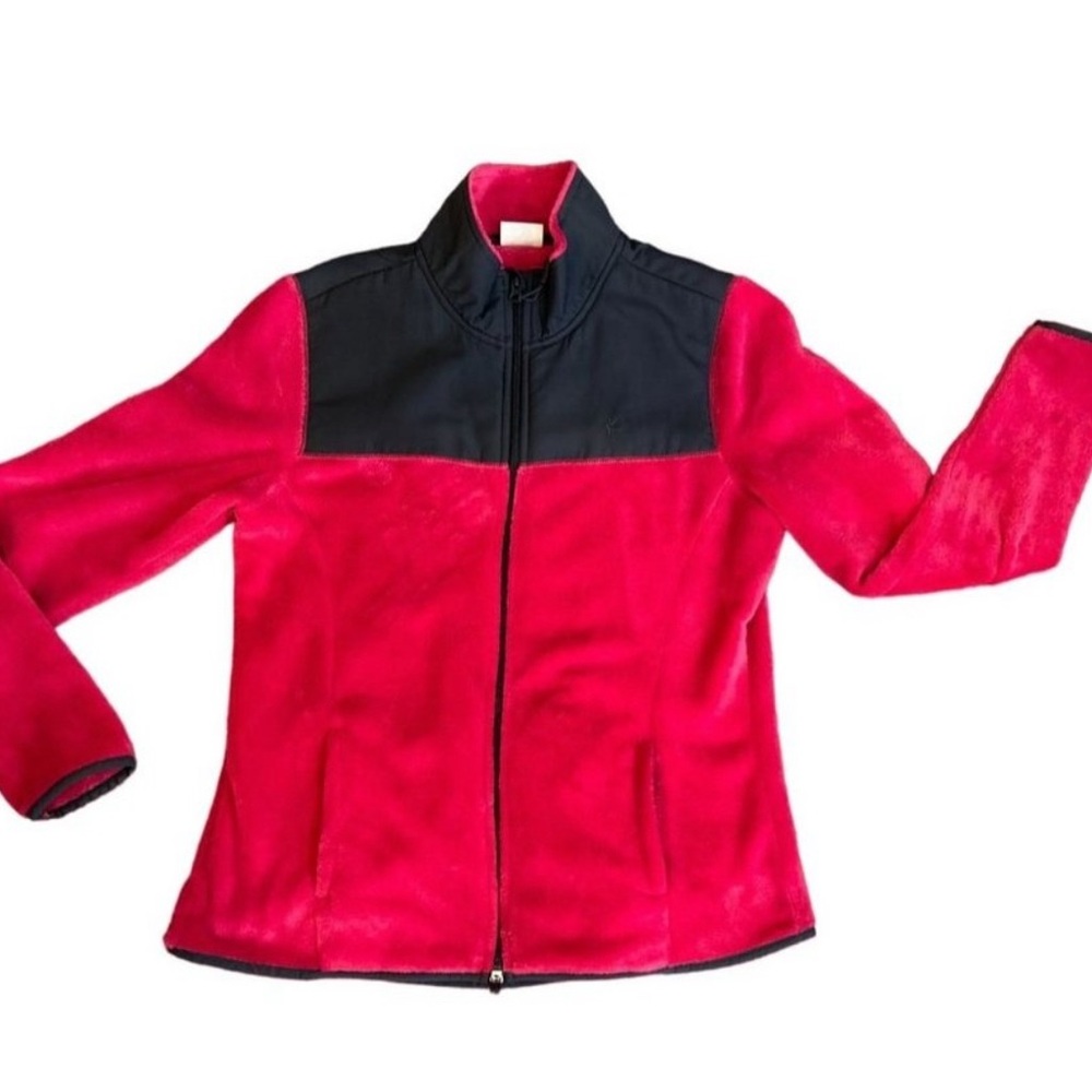 Danskin Now Full Zip Fleece Jacket in Magenta size large